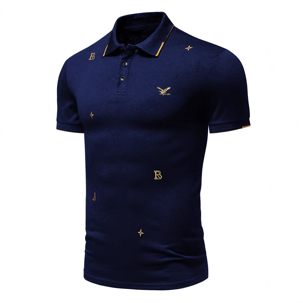 Herren Polohemd mit modischem Stickdesign und hochwertigem Stoff EB