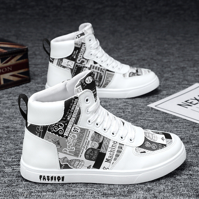 Herren Modische High-Top Sneakers mit einzigartigem Grafikdesign EB