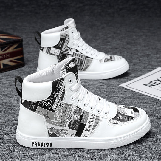 Herren Modische High-Top Sneakers mit einzigartigem Grafikdesign EB