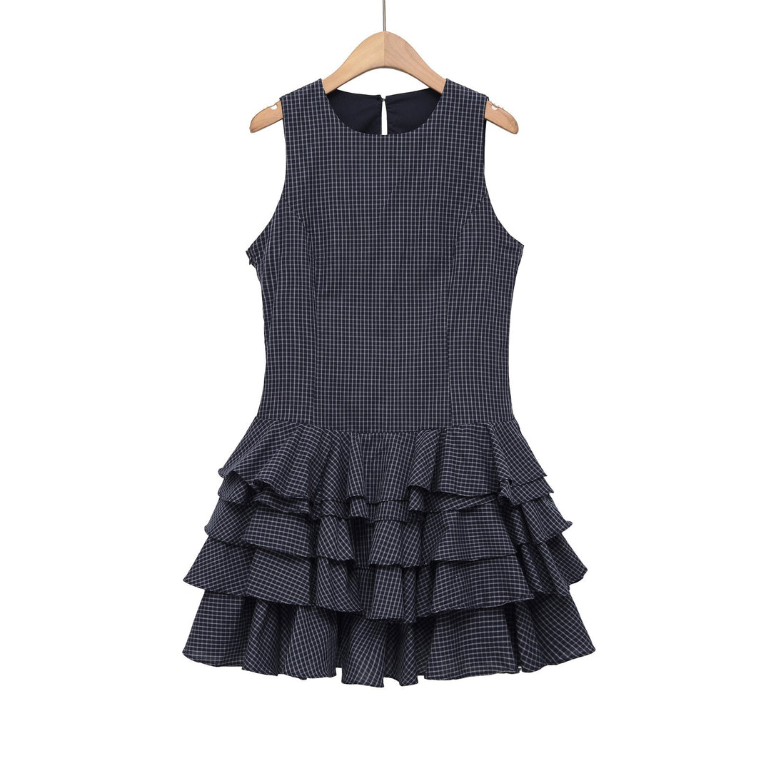 Damen Raffiniertes Sommerkleid mit voluminösem Rüschensaum und elegantem Muster EB