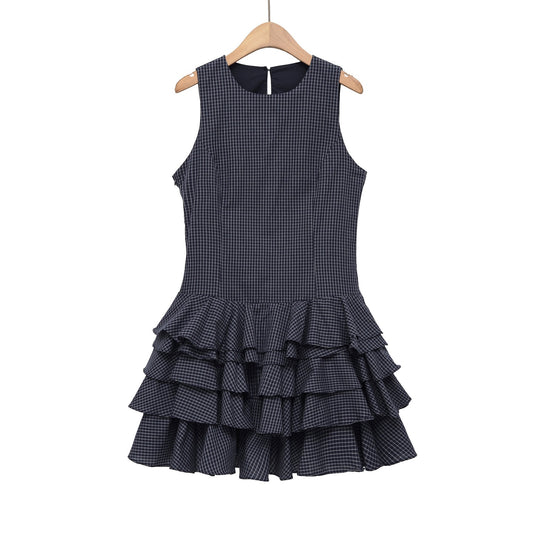 Damen Raffiniertes Sommerkleid mit voluminösem Rüschensaum und elegantem Muster EB
