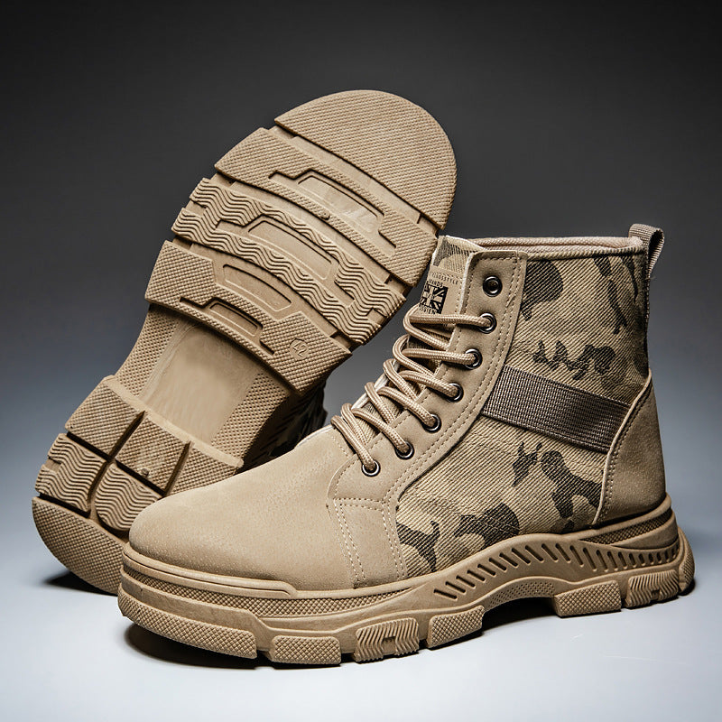 Damen modische camouflierte Ankle Boots mit rutschfester Sohle und elastischem Einsatz EB