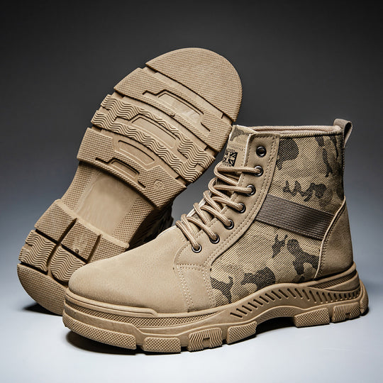 Damen modische camouflierte Ankle Boots mit rutschfester Sohle und elastischem Einsatz EB