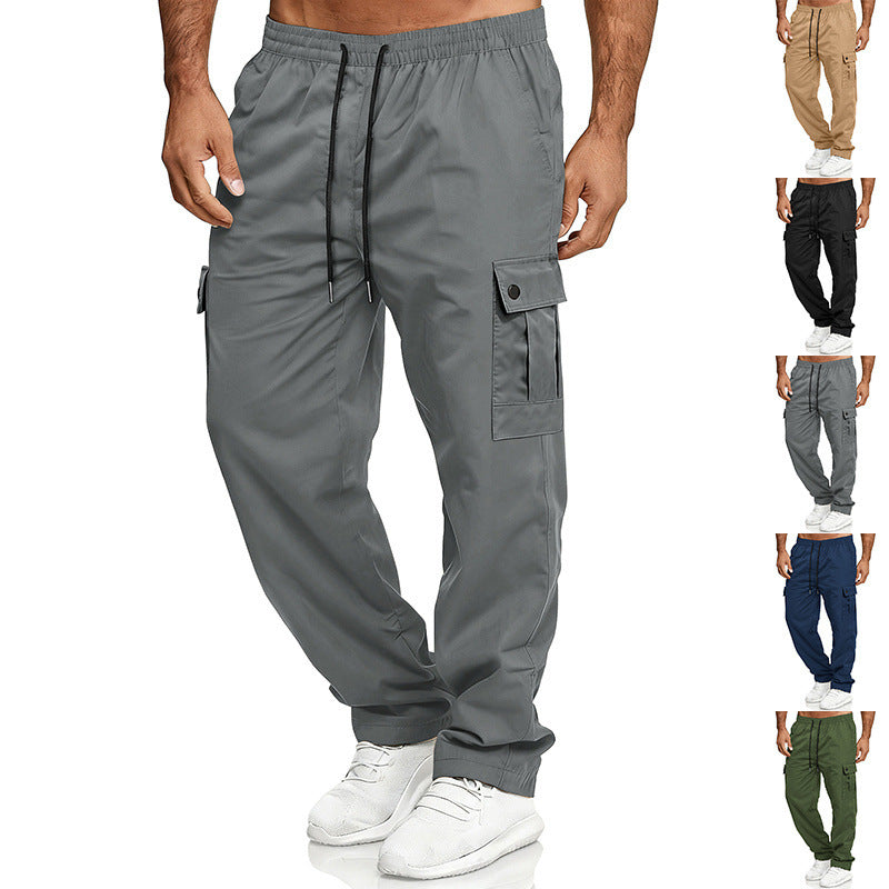 Herren Relaxed-Fit Cargo-Jogger mit elastischem Bund, Kordelzug und Klappentaschen EB