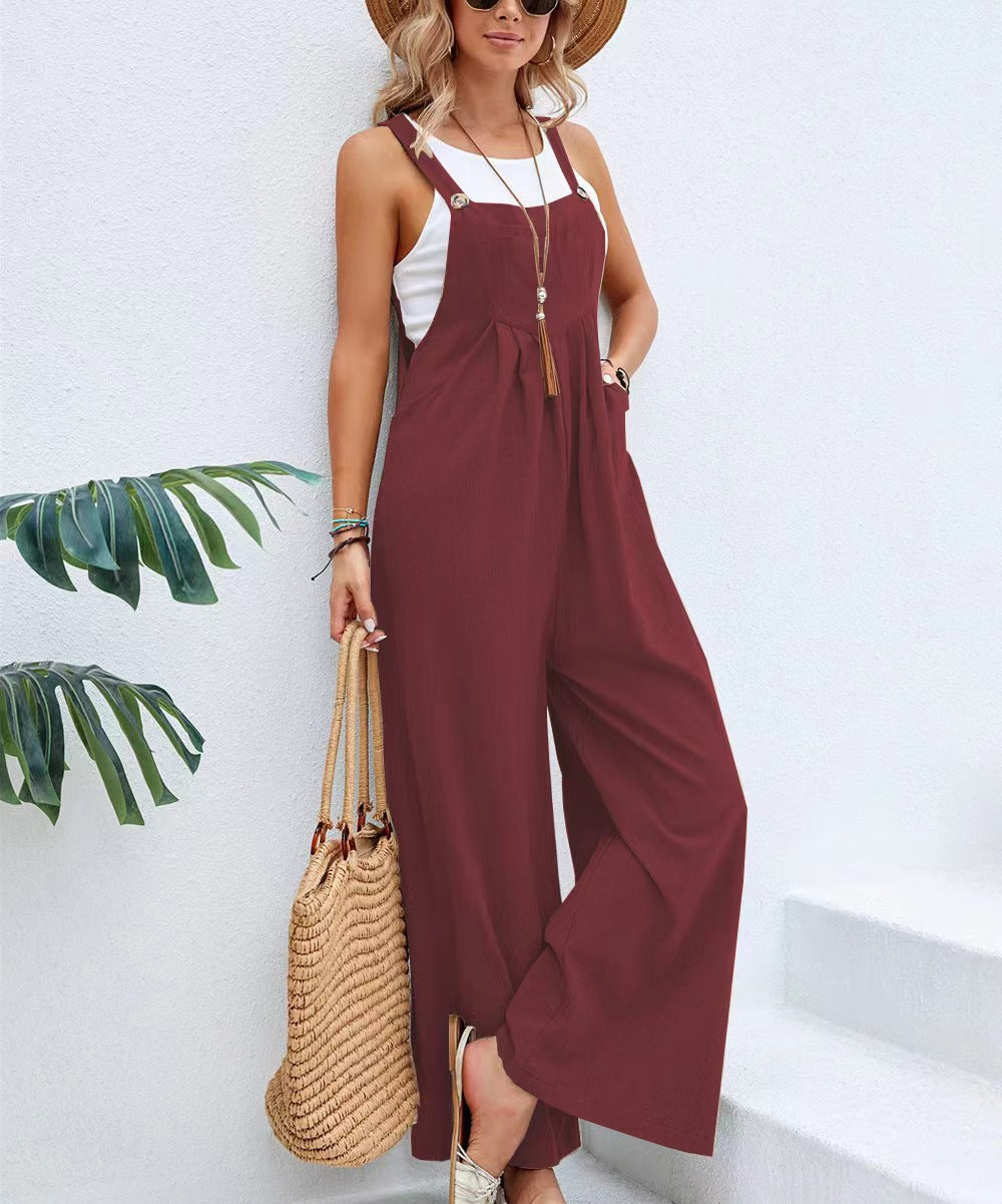 Damen weite Latzhose mit elegantem Schnitt und verstellbaren Trägern EB