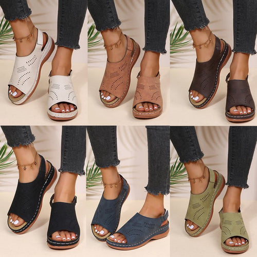 Damen elegante Sandalen mit atmungsaktiven Perforierungen EB