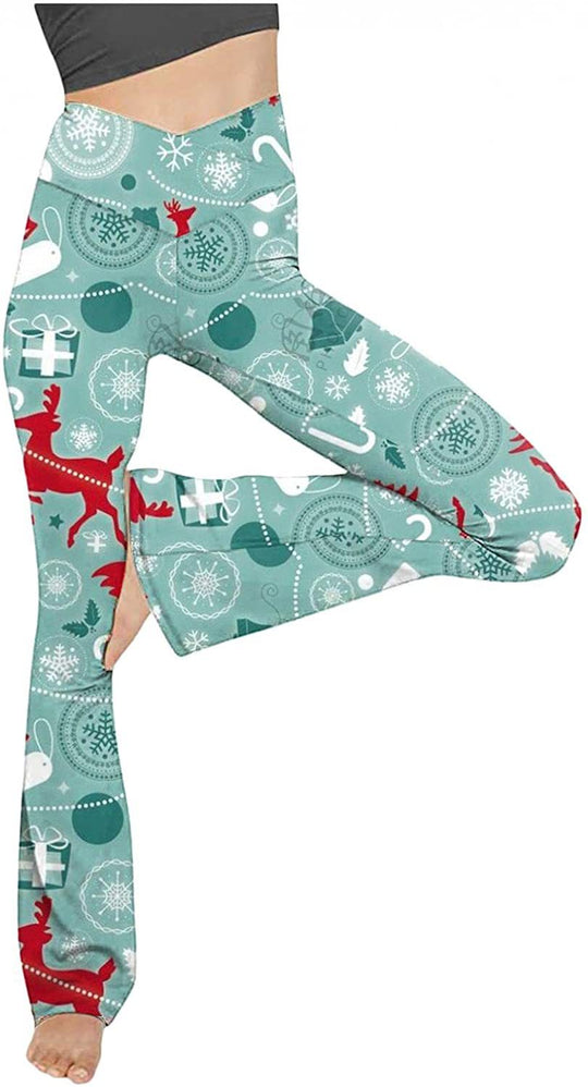 Damen nan taillenhohe Yogahose mit überkreuztem Bund und ausgestelltem Saum mit Schlitz EB