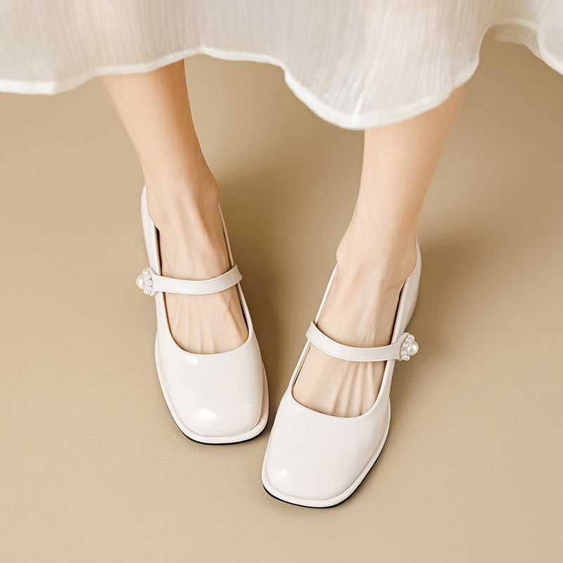 Damen Elegante Ballerinas mit modischem Riemen und funkelnder Schnallenverzierung EB