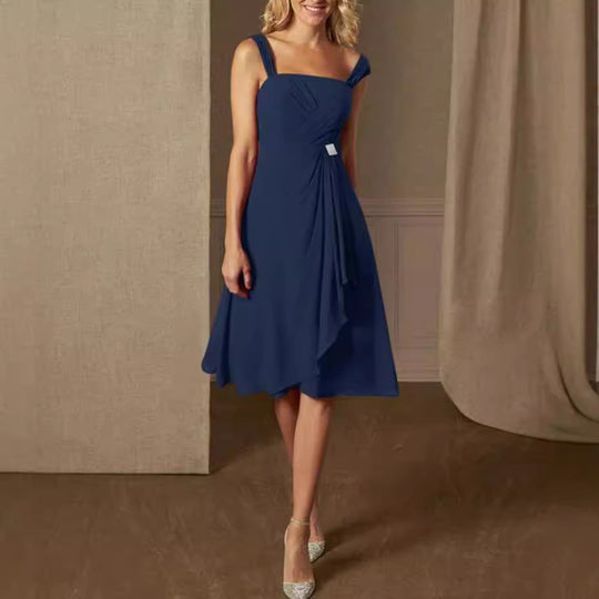 Damen festliches Maxikleid mit einem eleganten Wickeldesign und transparenter Ärmeln Heidi-Mode