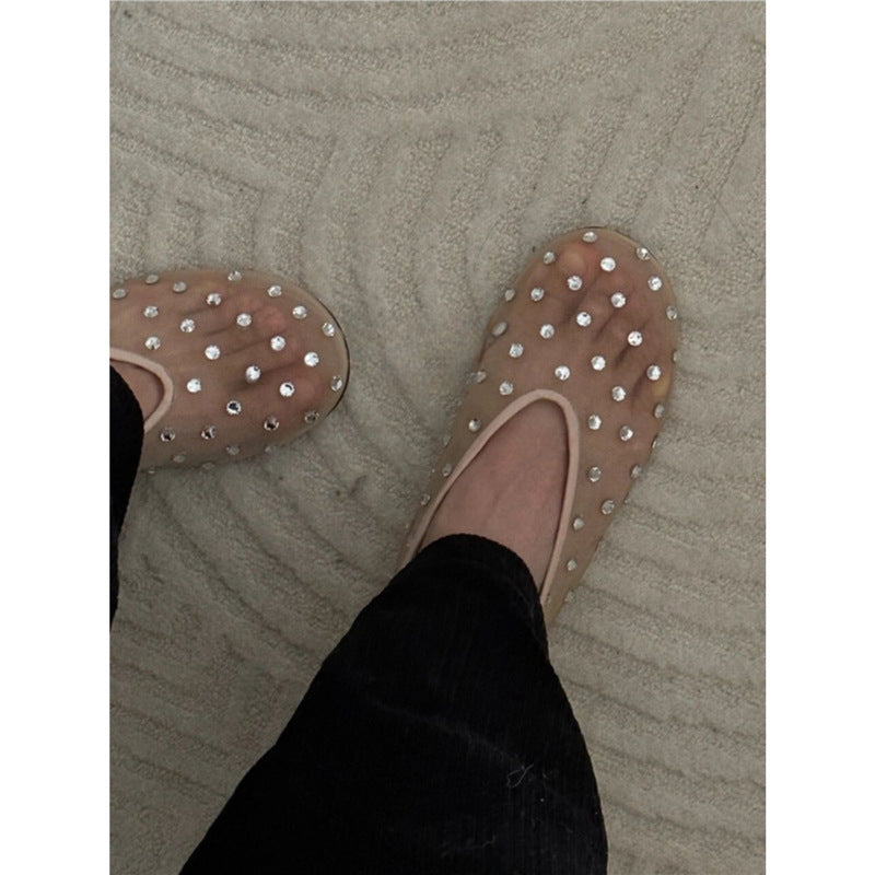 Damen modische Slipper mit funkelnden Strassverzierungen EB