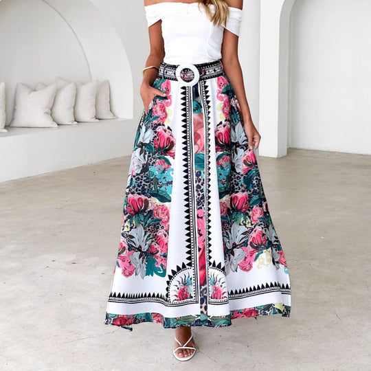 Damen Maxirock mit floralem Muster EB