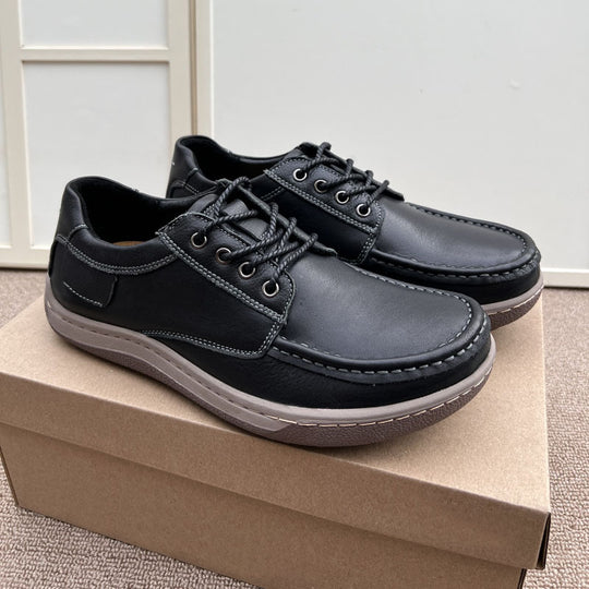 Damen Freizeit Schnürschuhe aus Echtleder mit rutschfester Sohle EB