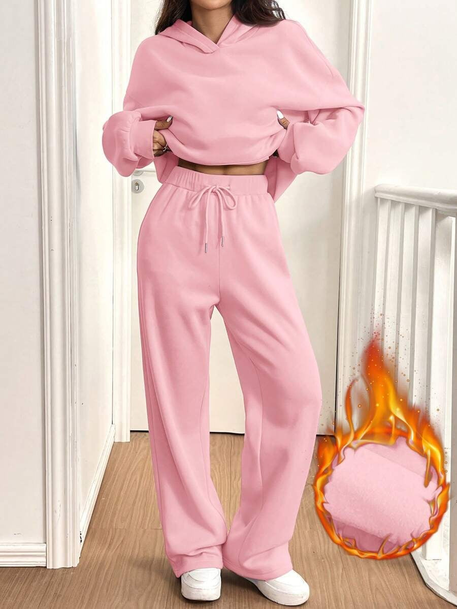 Damen Sweat-Set mit lässigem Schnitt und hohem Kragen EB