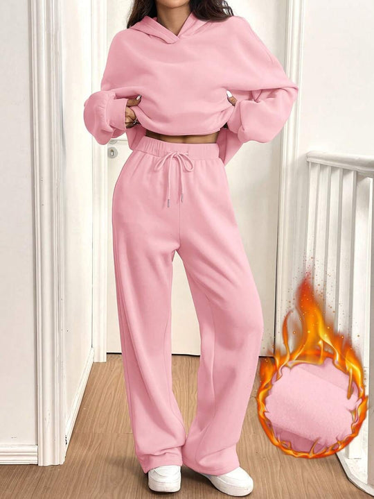 Damen Sweat-Set mit lässigem Schnitt und hohem Kragen EB