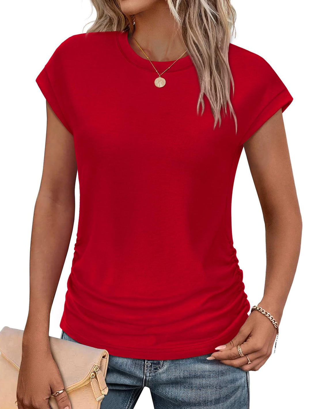 Damen Stylisches Oberteil mit lässigen Rüschendetails EB