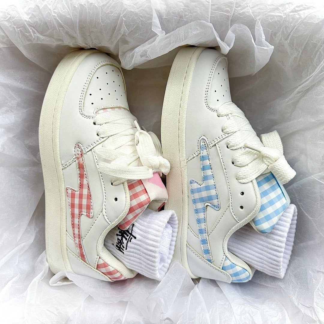 Damen Sneaker im modernen Karomuster mit strapazierfähiger Sohle EB