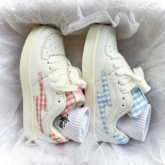 Damen Sneaker im modernen Karomuster mit strapazierfähiger Sohle EB