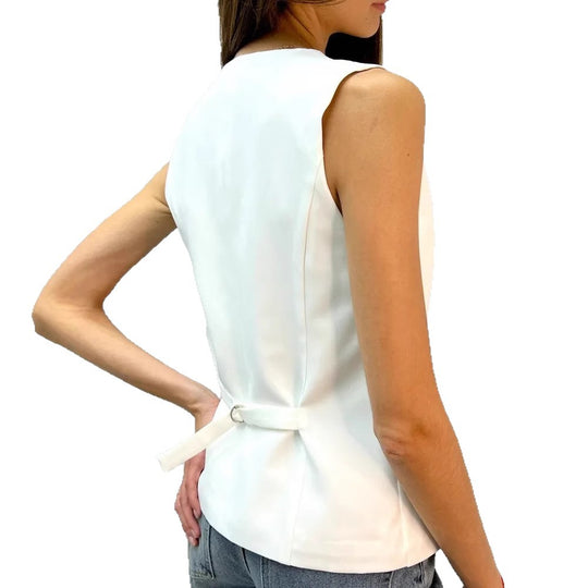 Damen Weste mit elegantem V-Ausschnitt und dekorativen Knöpfen EB