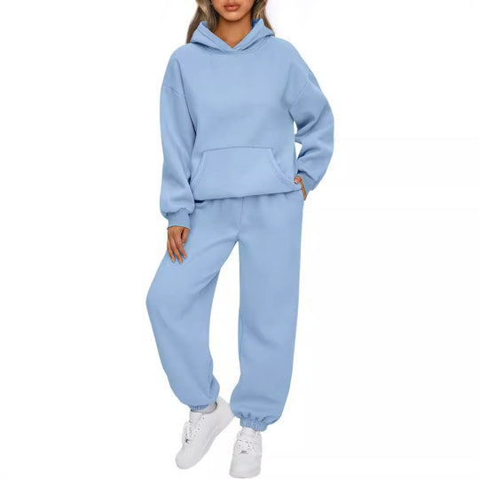 Damen nan Oversized Hoodie- und Jogginghose-Set aus weicher Baumwollmischung EB