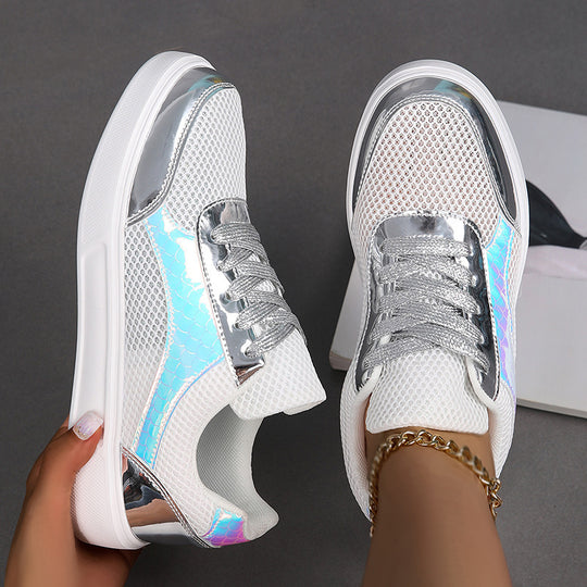 Damen Modische Sneakers mit reflektierendem Obermaterial EB