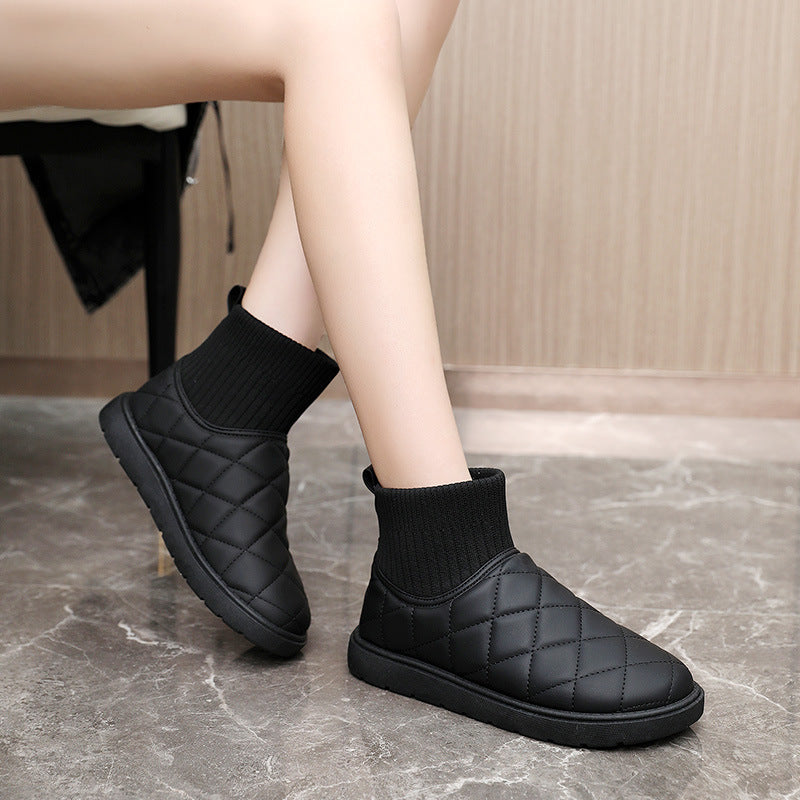 Damen modische Winterstiefel mit warmem Innenfutter und rutschfester Sohle EB