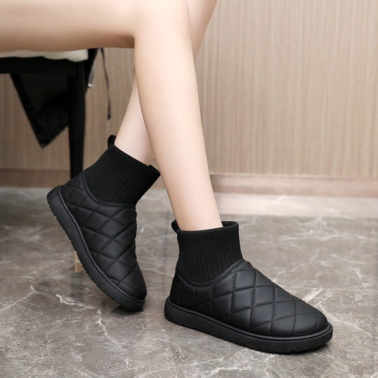 Damen modische Winterstiefel mit warmem Innenfutter und rutschfester Sohle EB