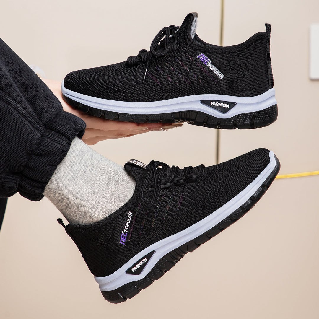 Damen Sportliche atmungsaktive Sneakers mit dämpfender Sohle EB