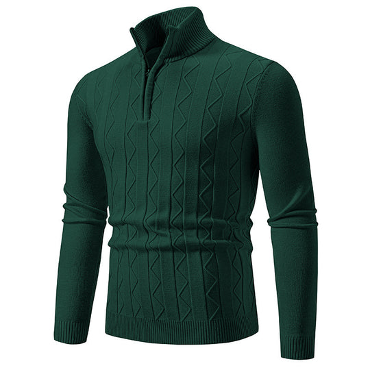 Herren eleganter Rollkragenpullover mit Zopfmuster und hohem Kragen EB