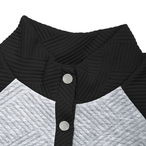 Damen Freizeitpullover mit strukturiertem Design und Knopfleiste EB