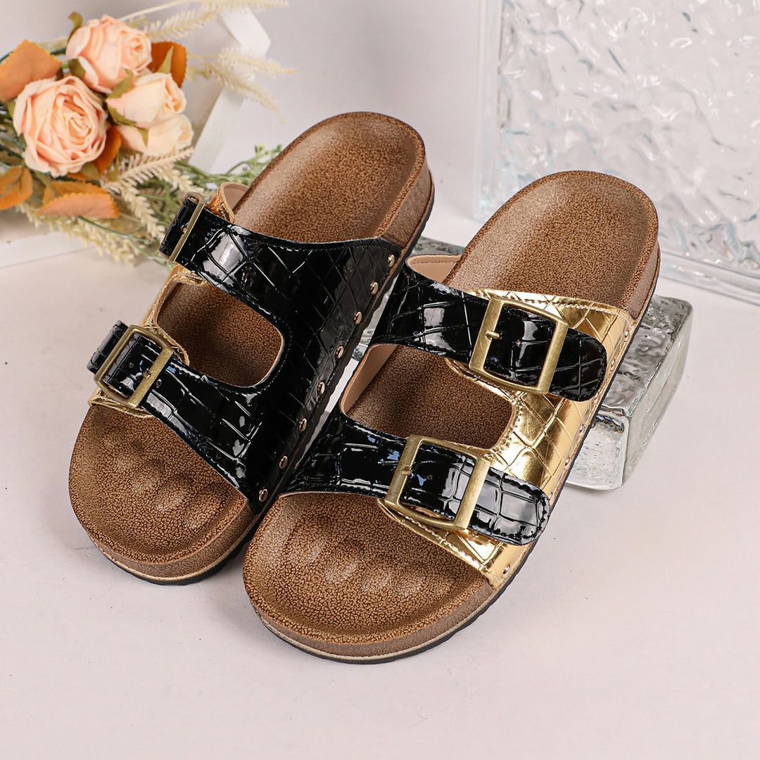 Damen trendige Sandalen mit verstellbaren Schnallen EB