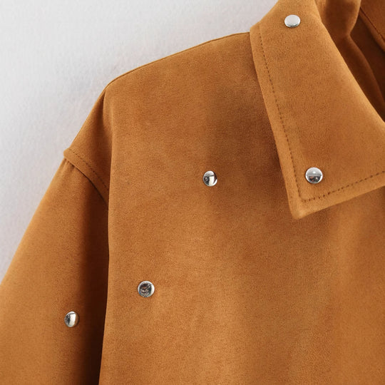 Damen Modische Kurzjacke mit Nieten EB