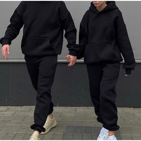 Unisex Oversize-Kapuzenpullover und Relax-Jogginghose Set aus hochwertiger Baumwollmischung EB