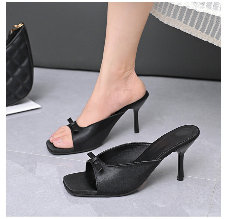 Damen Offene High-Heel Sandalen mit elegantem Schleifendetail EB