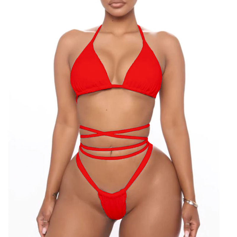Damen Triangel-Bikini-Set mit raffinierten Schnürdetails EB