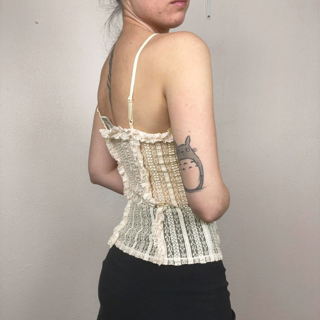 Damen Rüschen-Top mit verstellbaren Trägern und verführerischem Design EB