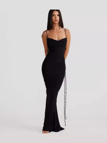 Damen Elegantes Wickelkleid mit tiefem Rückenausschnitt und zarten Bindebändern EB
