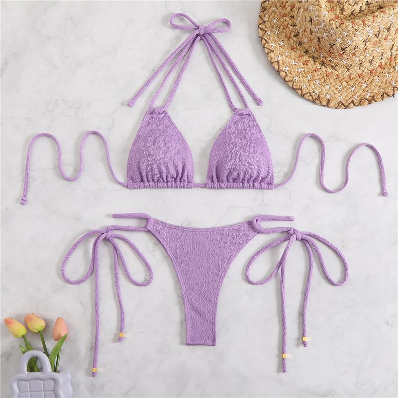 Damen Triangel-Bikini-Set mit verstellbaren Knoten EB