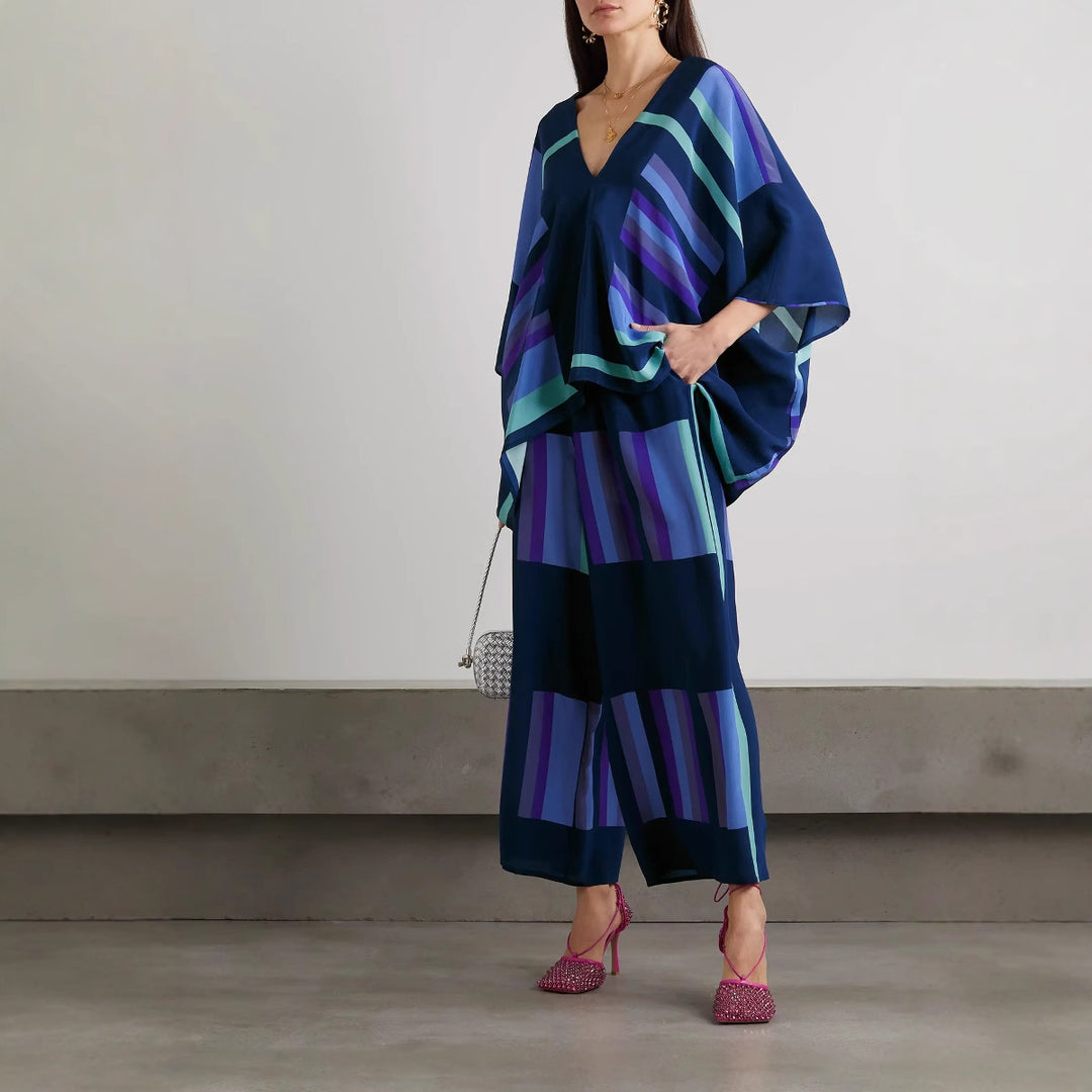 Damen Freizeit Set mit elegantem Schnitt und modernen Streifen EB