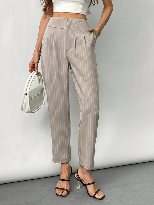 Damen Elegante und modische Anzughose mit Streifen EB