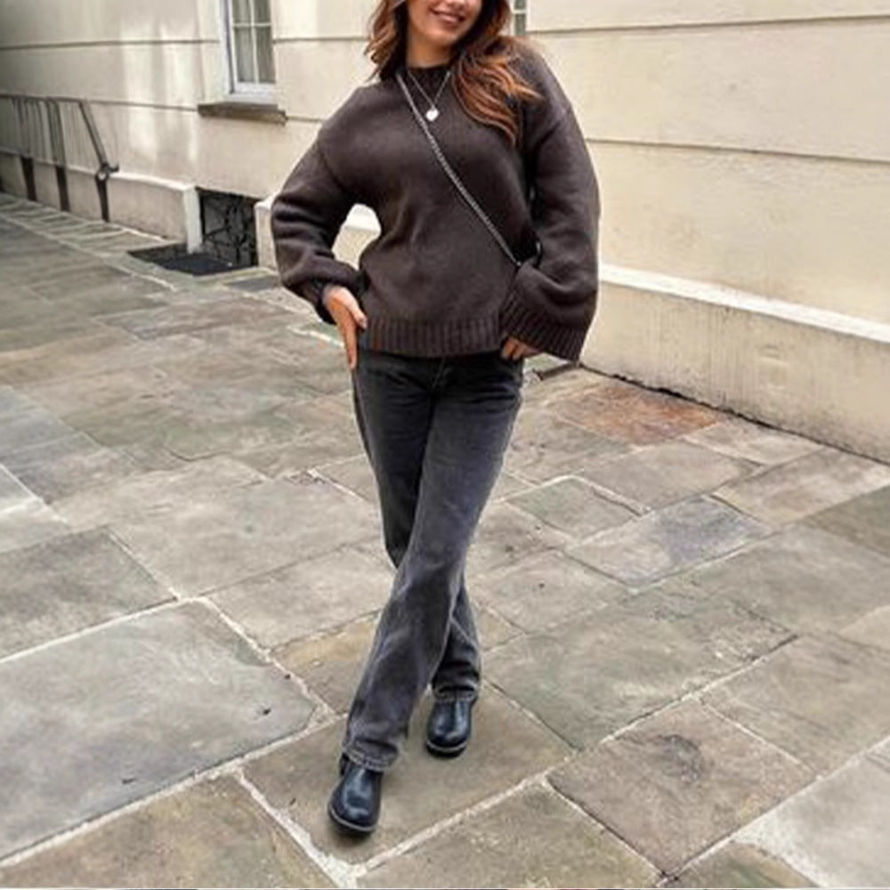 Damen Oversized Pullover aus weicher Strickware EB