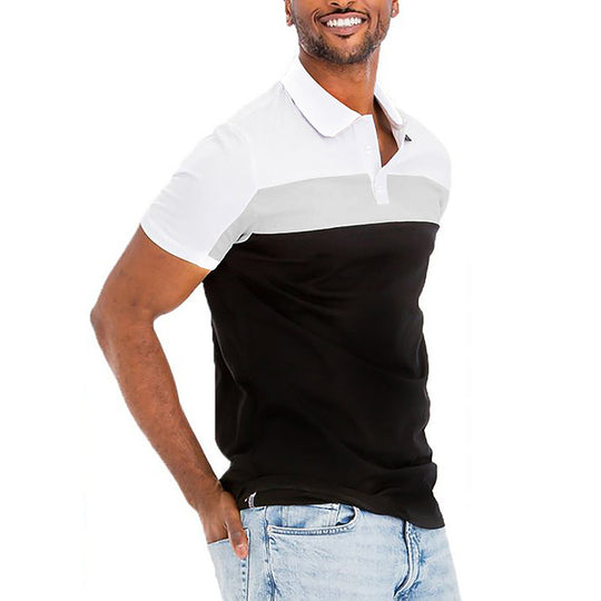 Herren Polo-Shirt mit modernen Farbblockelementen EB