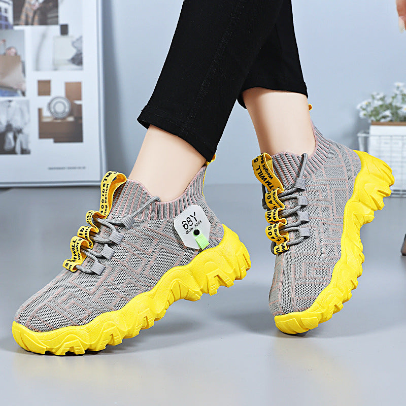 Damen Sportliche Sneaker mit rutschfester Sohle und atmungsaktiver Obermaterialstruktur EB