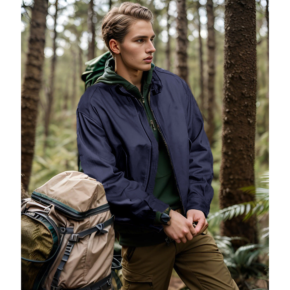 Herren funktionale Freizeitjacke im sportlichen Design mit gerundetem Kragen EB