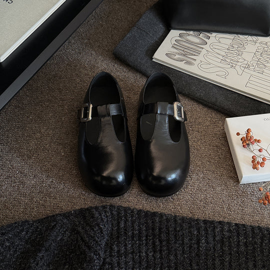 Damen elegante Mary Jane Ballerinas mit dekorativen Schnallen EB