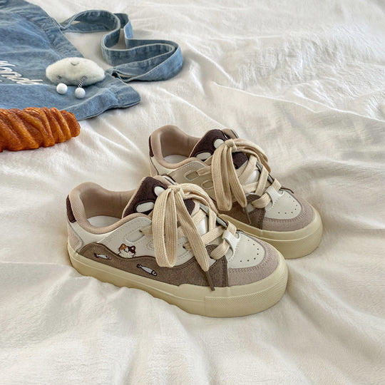 Damen Sportliche Sneakers mit zeitgenössischem Karomuster und bequemer Dämpfung EB