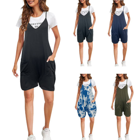 Damen trendiger Latzanzug mit praktischen Taschen EB