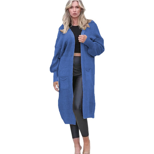 Damen Großer Strickcardigan mit weichem Material und praktischen Taschen EB