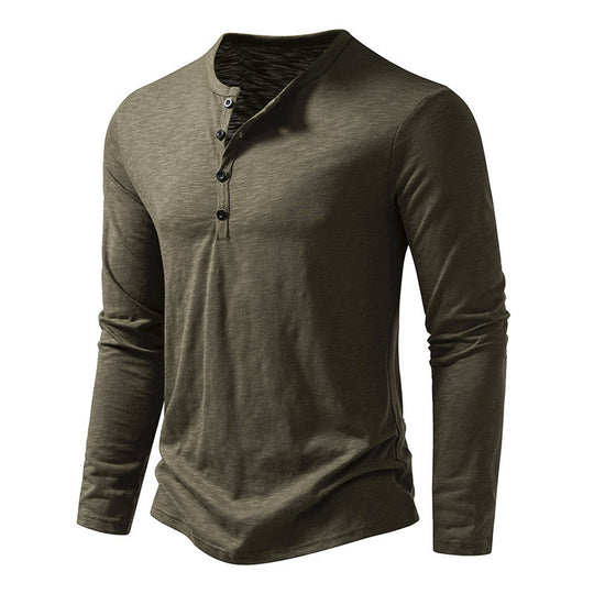 Herren Langarmshirt mit knopflosem V-Ausschnitt und atmungsaktivem Stoff EB