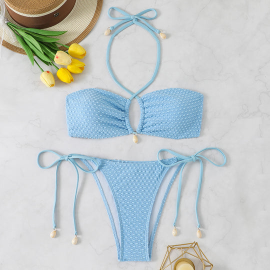 Damen Bikini-Set mit innovativem Bindemuster und modischem Cut-Out EB