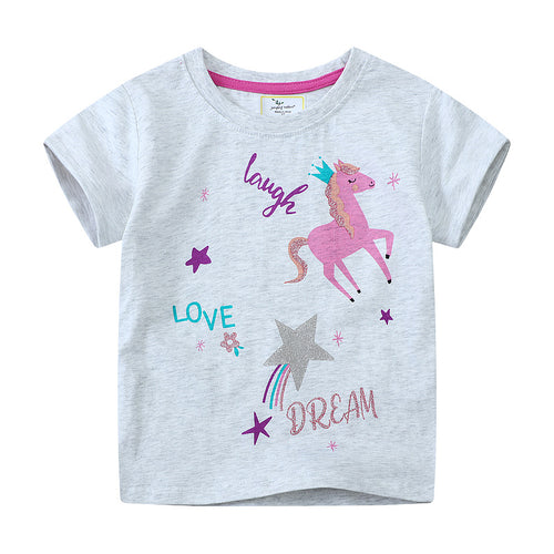 Mädchen T-Shirt mit buntem Einhorn-Design und inspirierendem Schriftzug EB